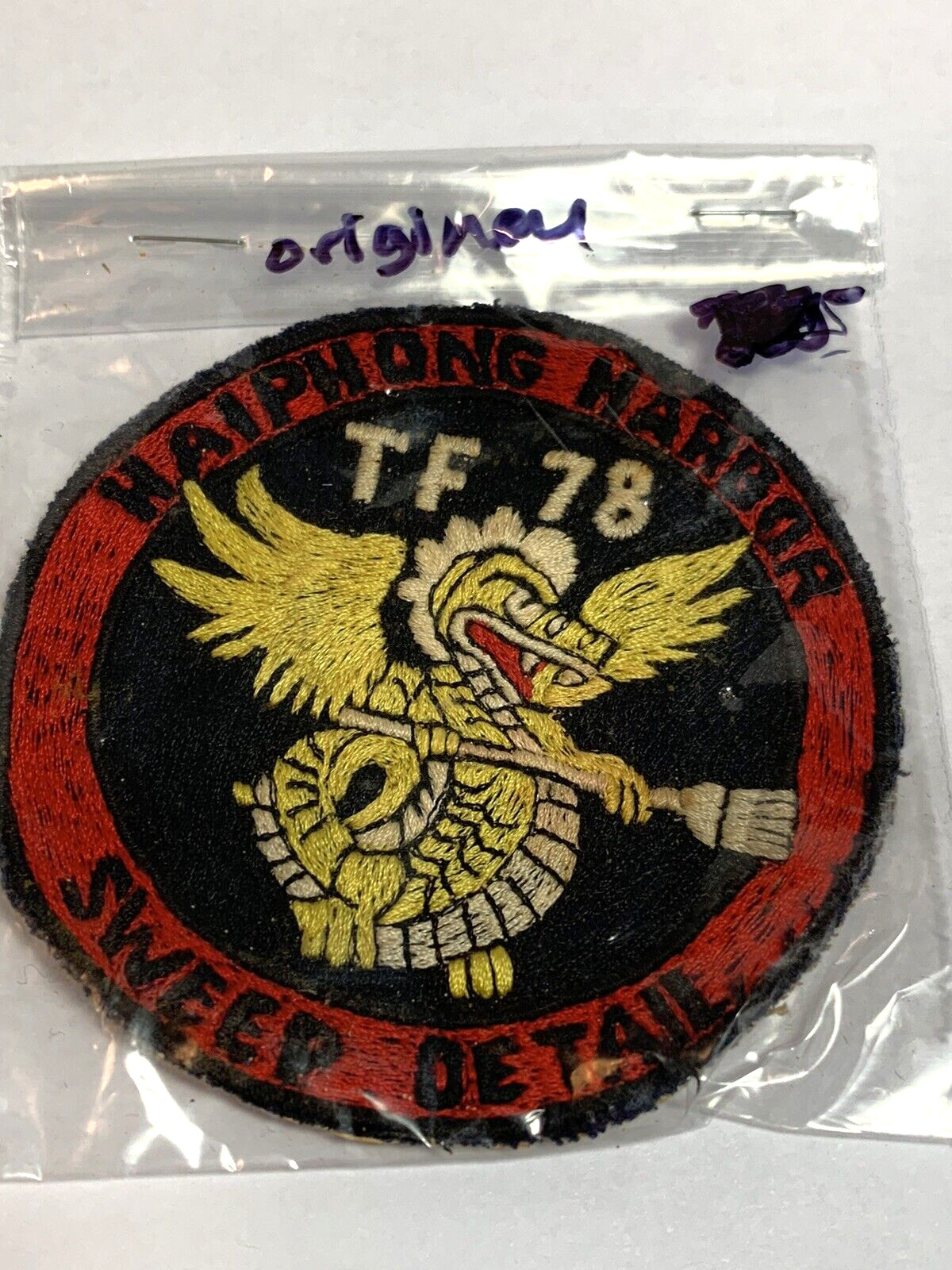 Orig. Wartime Task Force 78 Sweep Detail Patch/Haiphong Harbor US Navy Insignia