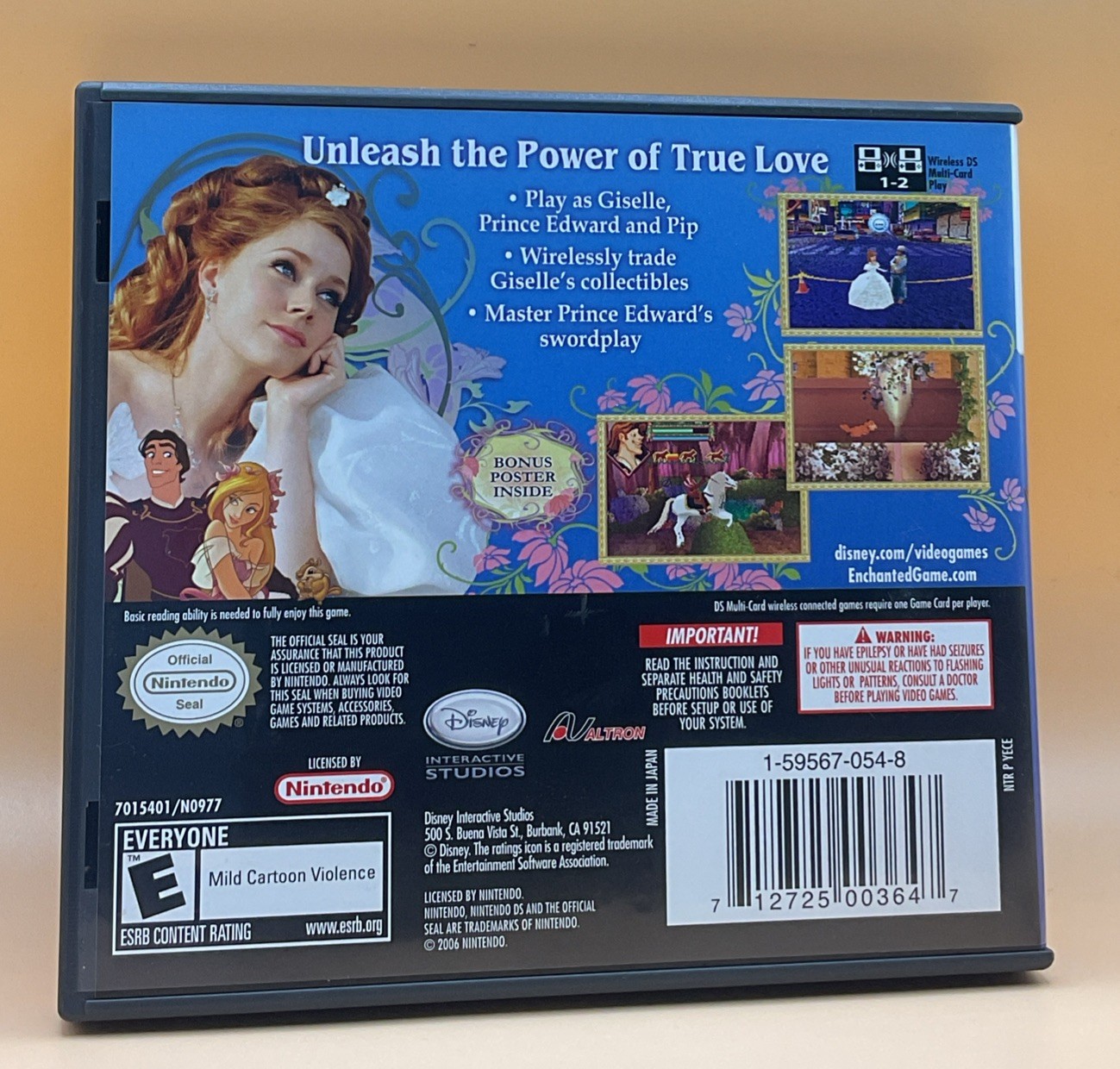Disney's Enchanted DS Case and Manual, No DS Chip