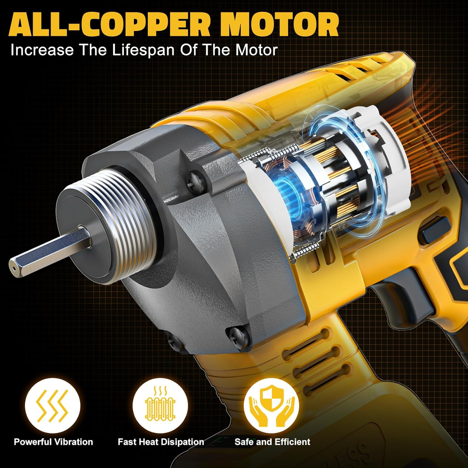 Handheld Concrete Vibrating Tool | Compatible with Dewalt 20V Battery (Tool Only