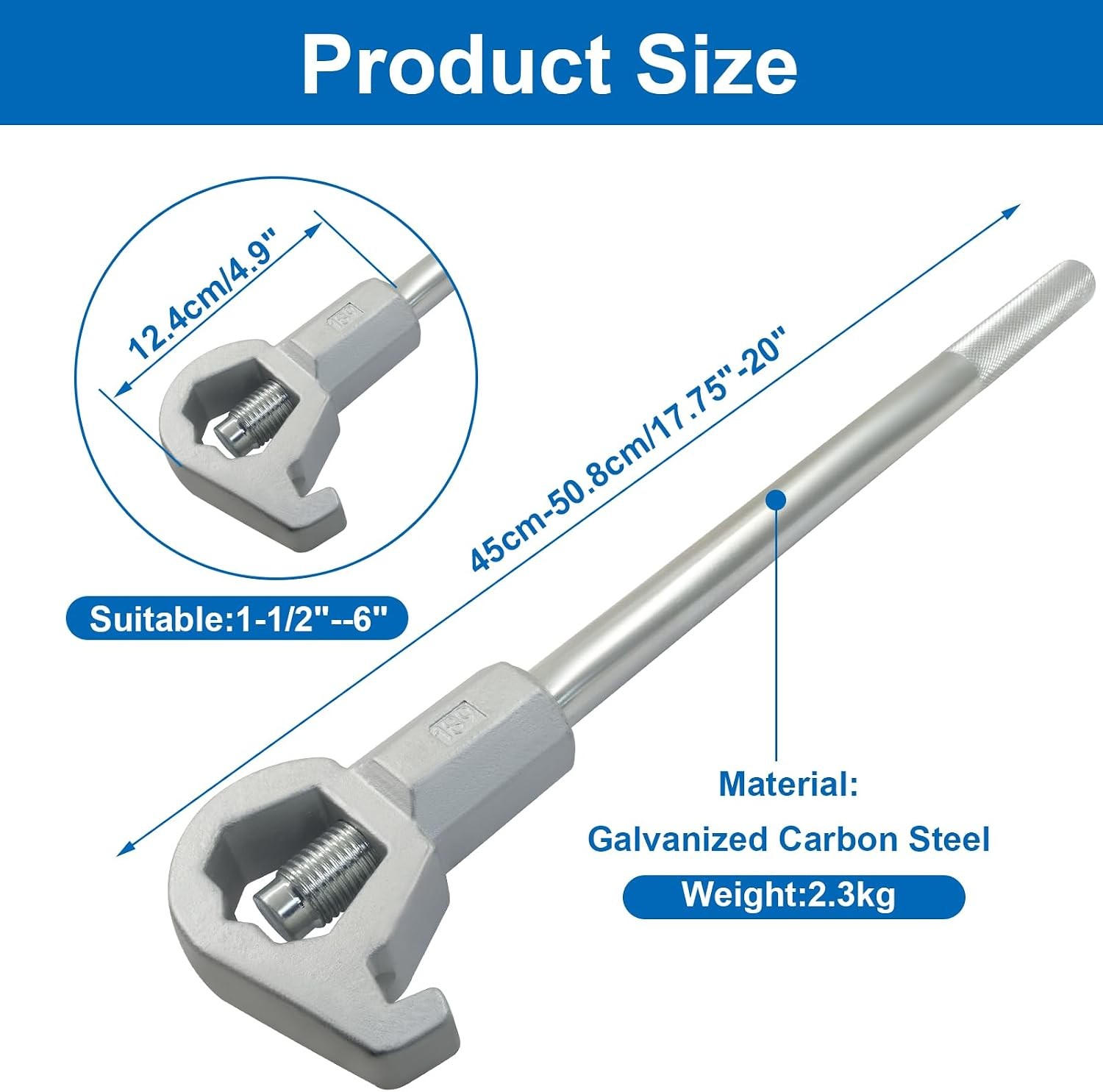 1 Pcs Heavy Duty Hydrant Wrench, Adjustable Tool Fire Equipment Hydrant Wrench,