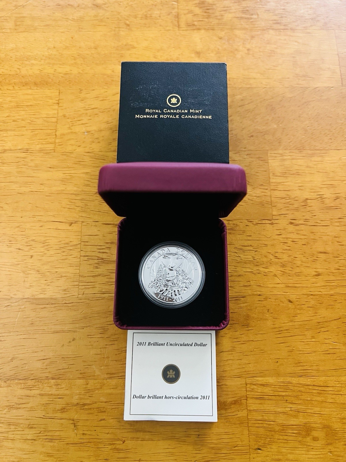 Canadian Silver Coin 1$ Dollar 2011 Canada Parks 100 Anniversary W/ Box & COA