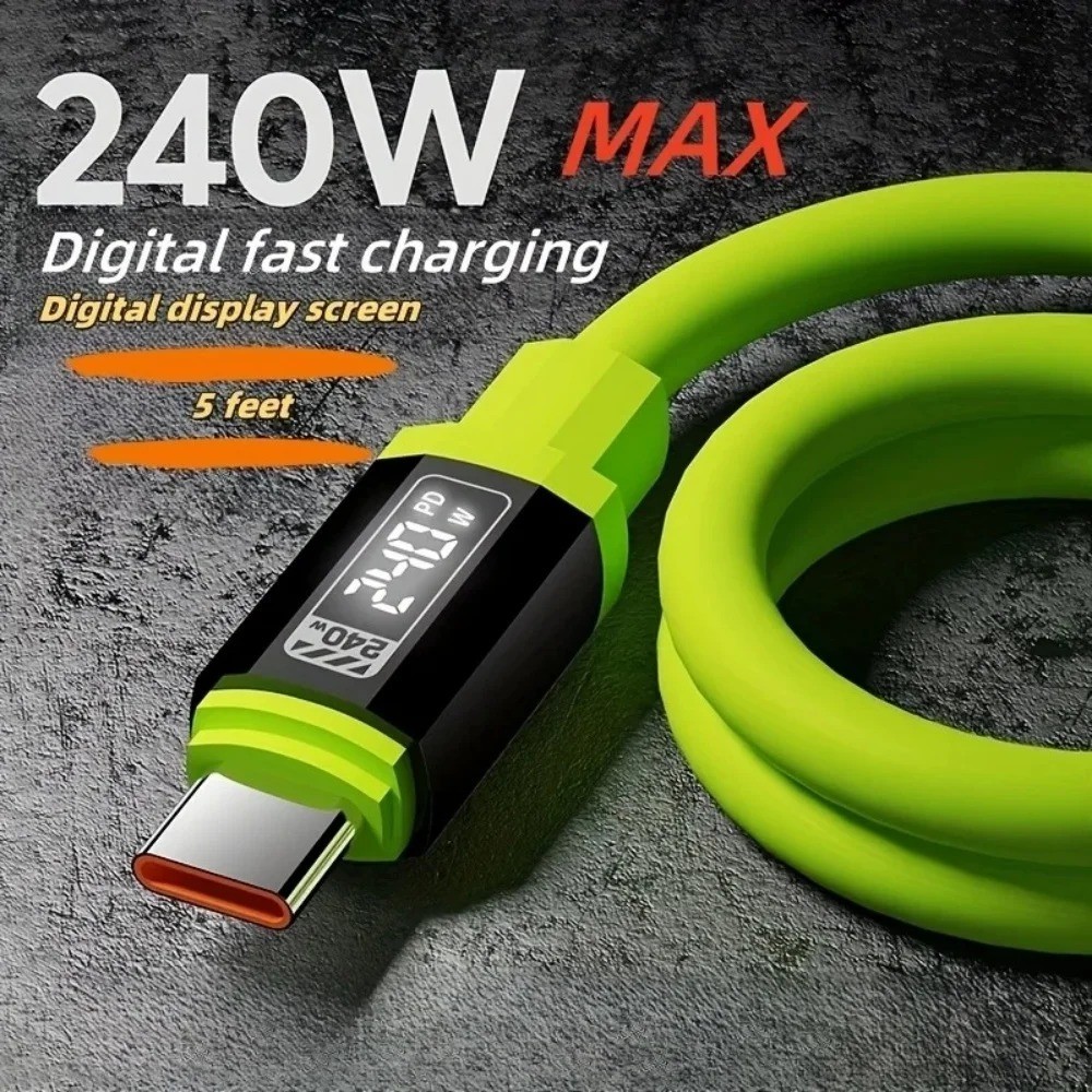 2M Length  C - C 240W USB Type C Cable PD Fast Charging Phone Charger Data Cord