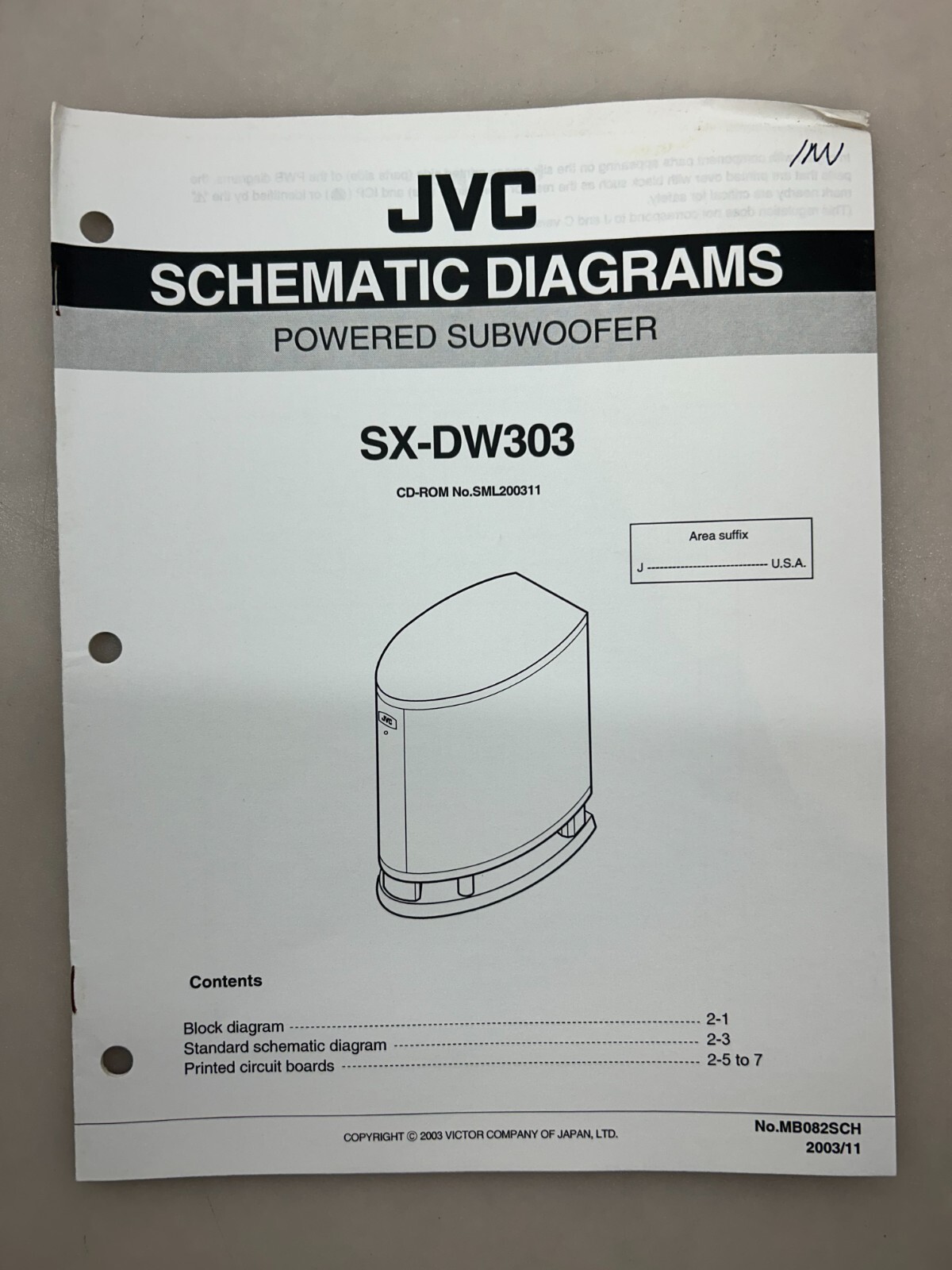 JVC SX-DW303 Original Service Manual Free Shipping