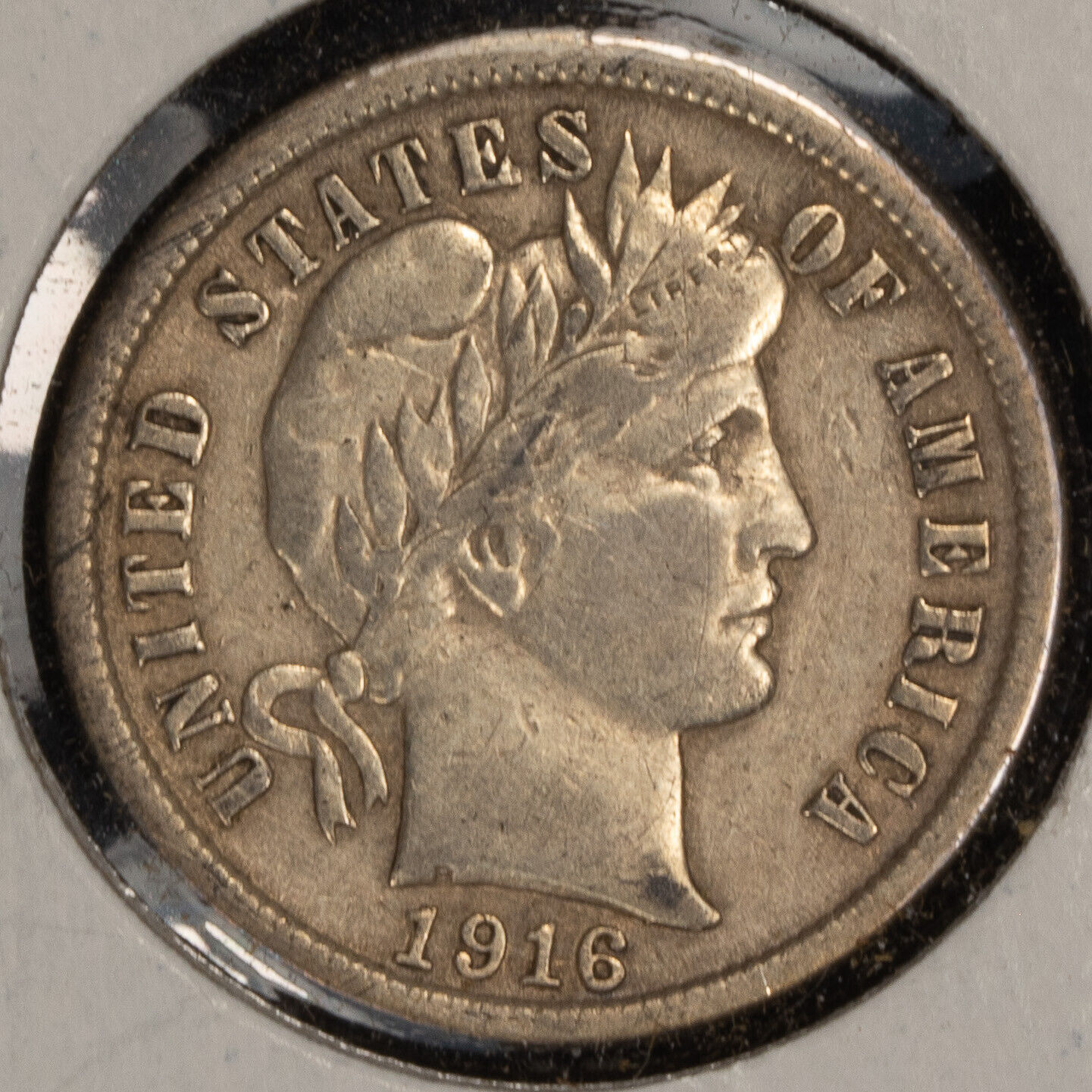 1916 10c Barber Silver Dime - AU Details - Value Coin - SKU-T4103