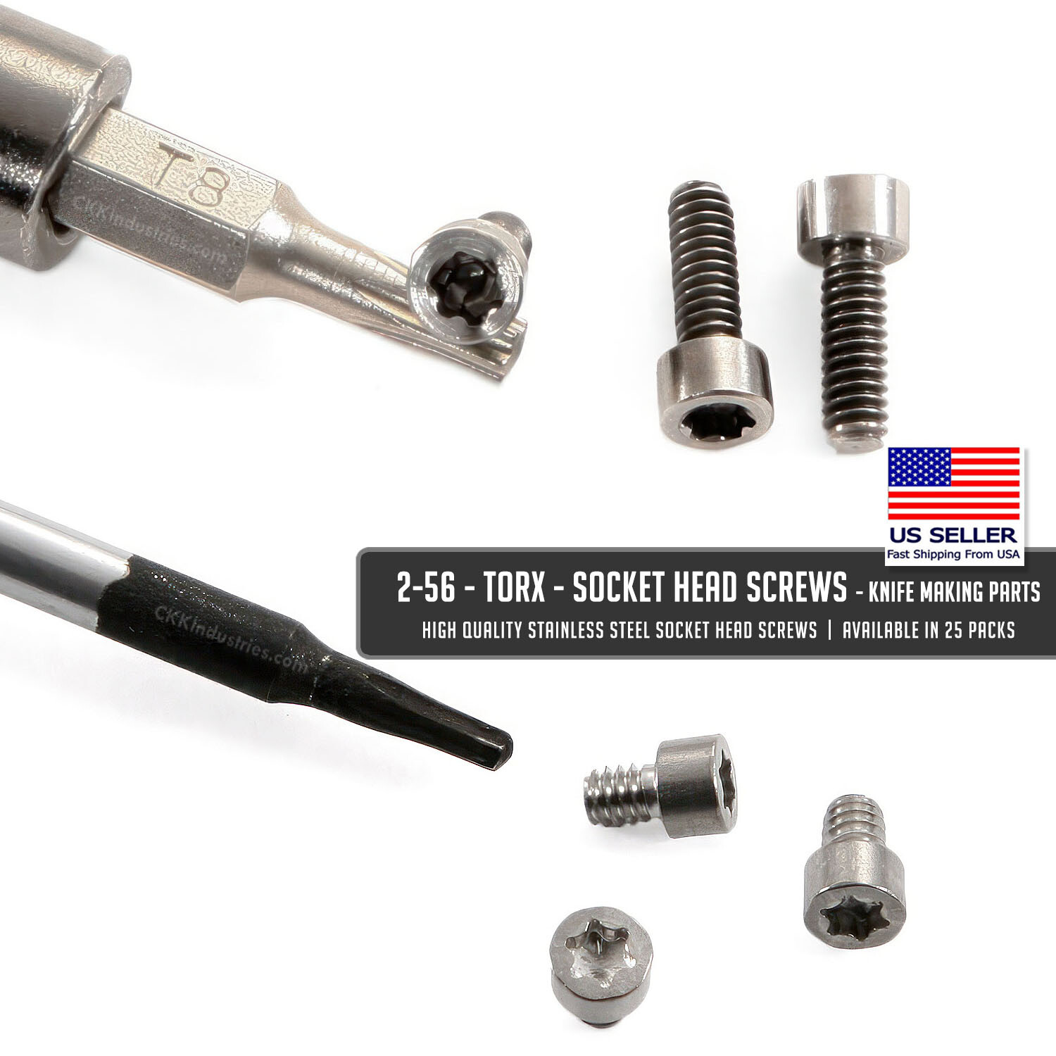 2-56 - TORX - Socket Head Screws - Knife Making Parts - 25 Count