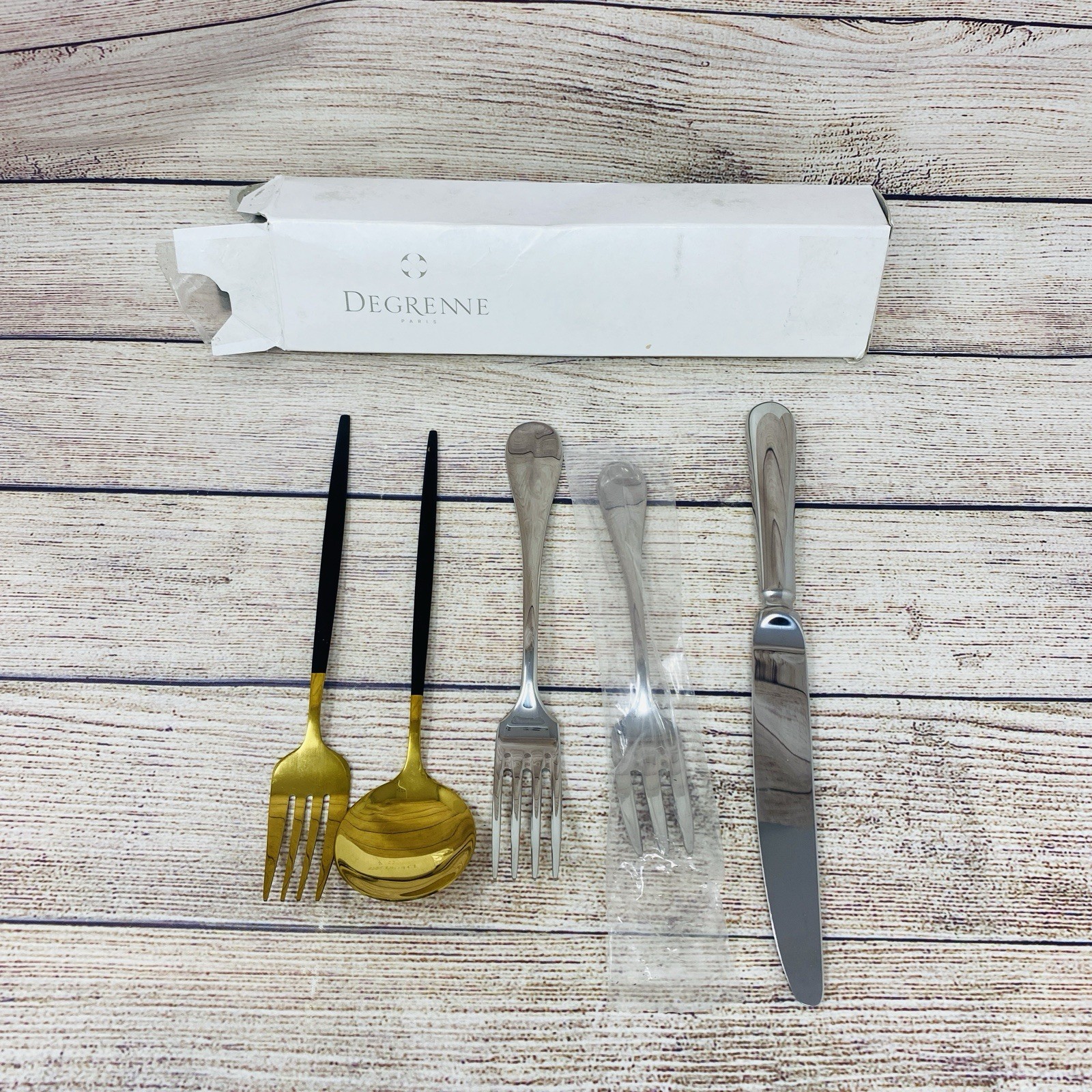 DEGRENNE La Manufacture France  6 Piece Flatware Set Knife Fork Spoon
