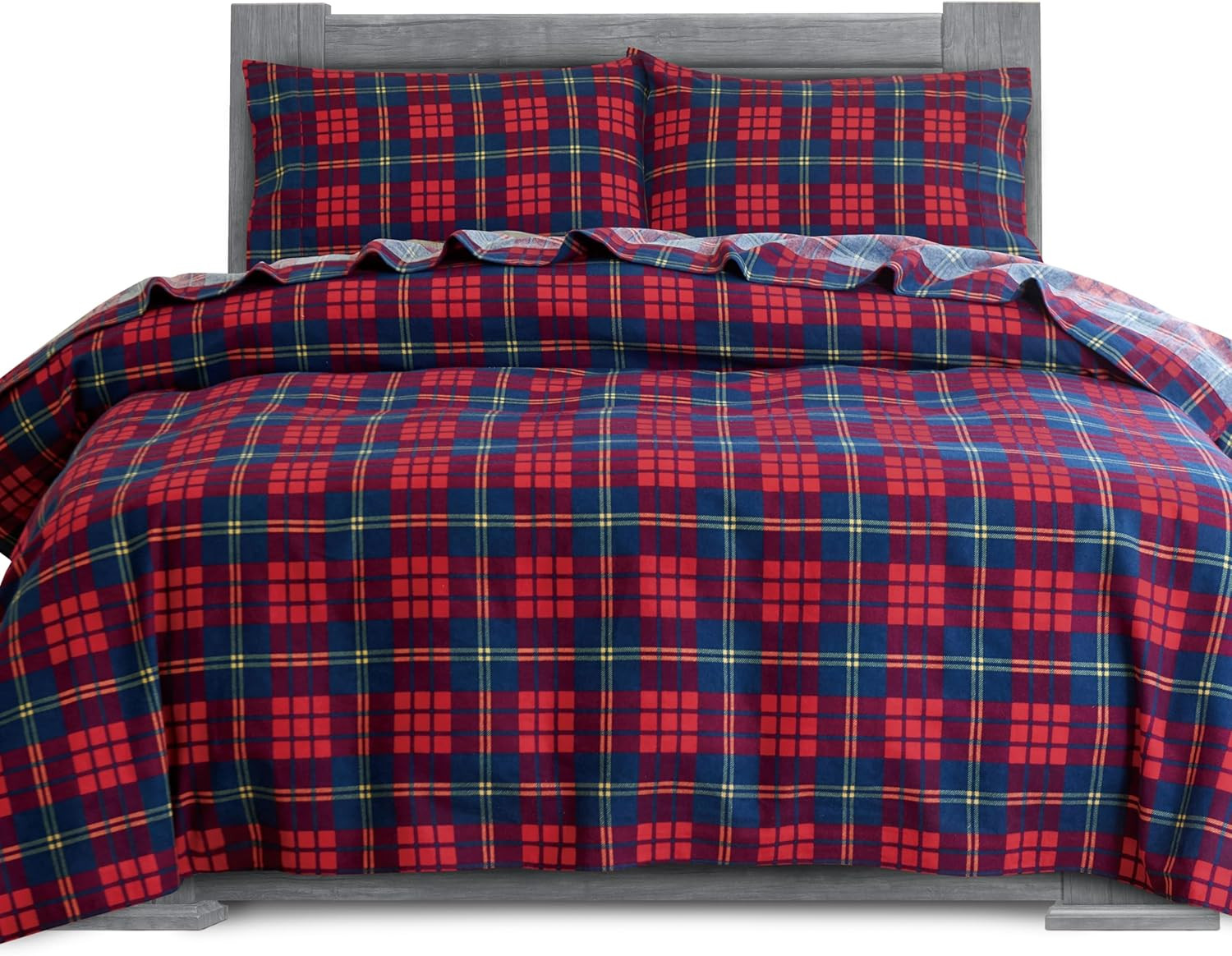 Soft 4-Piece 100% Turkish Cotton Flannel Sheet Set - Premium Quality, Deep Pocke