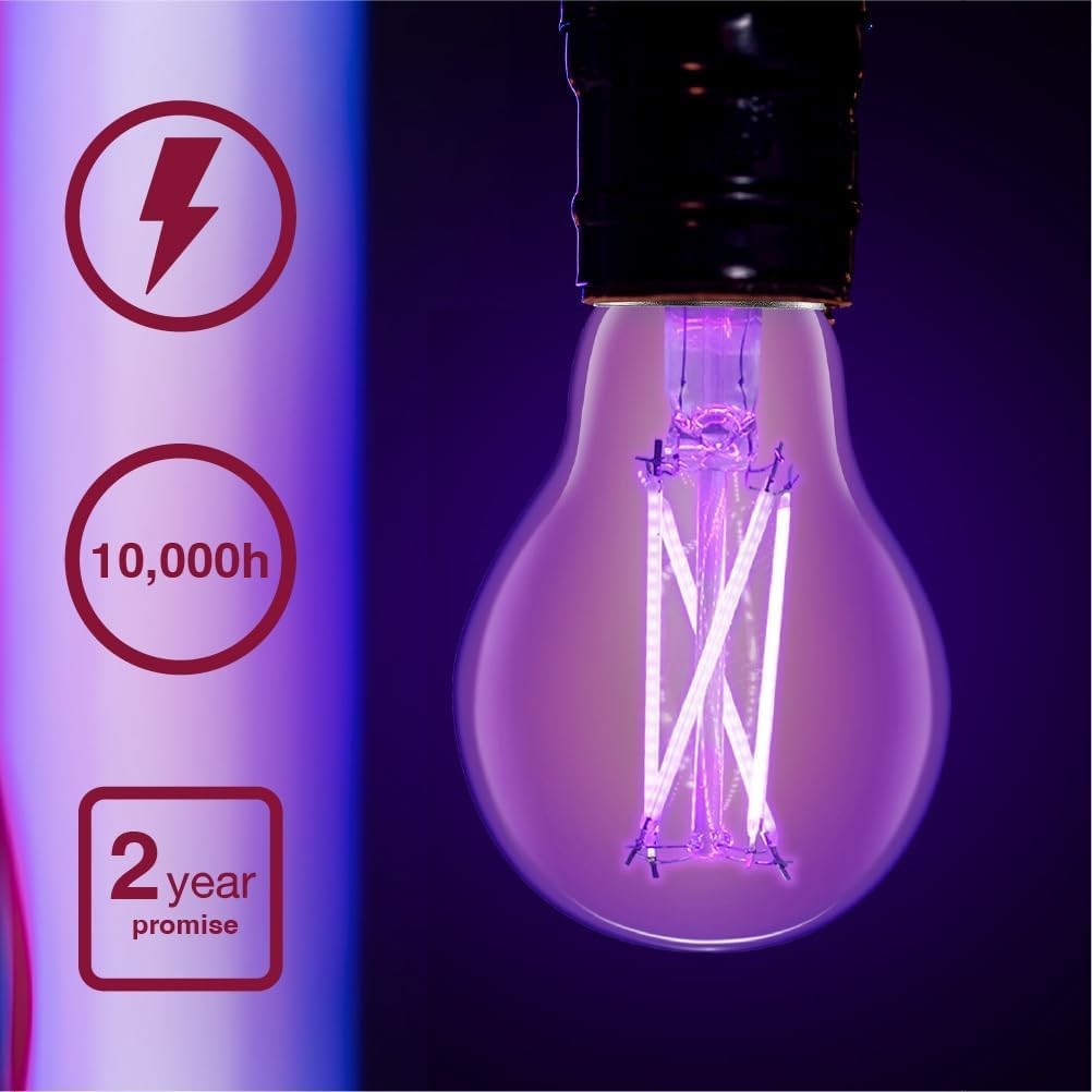 Sylvania Black Light LED Bulb, 7W, A19, Medium Base, Clear - 1