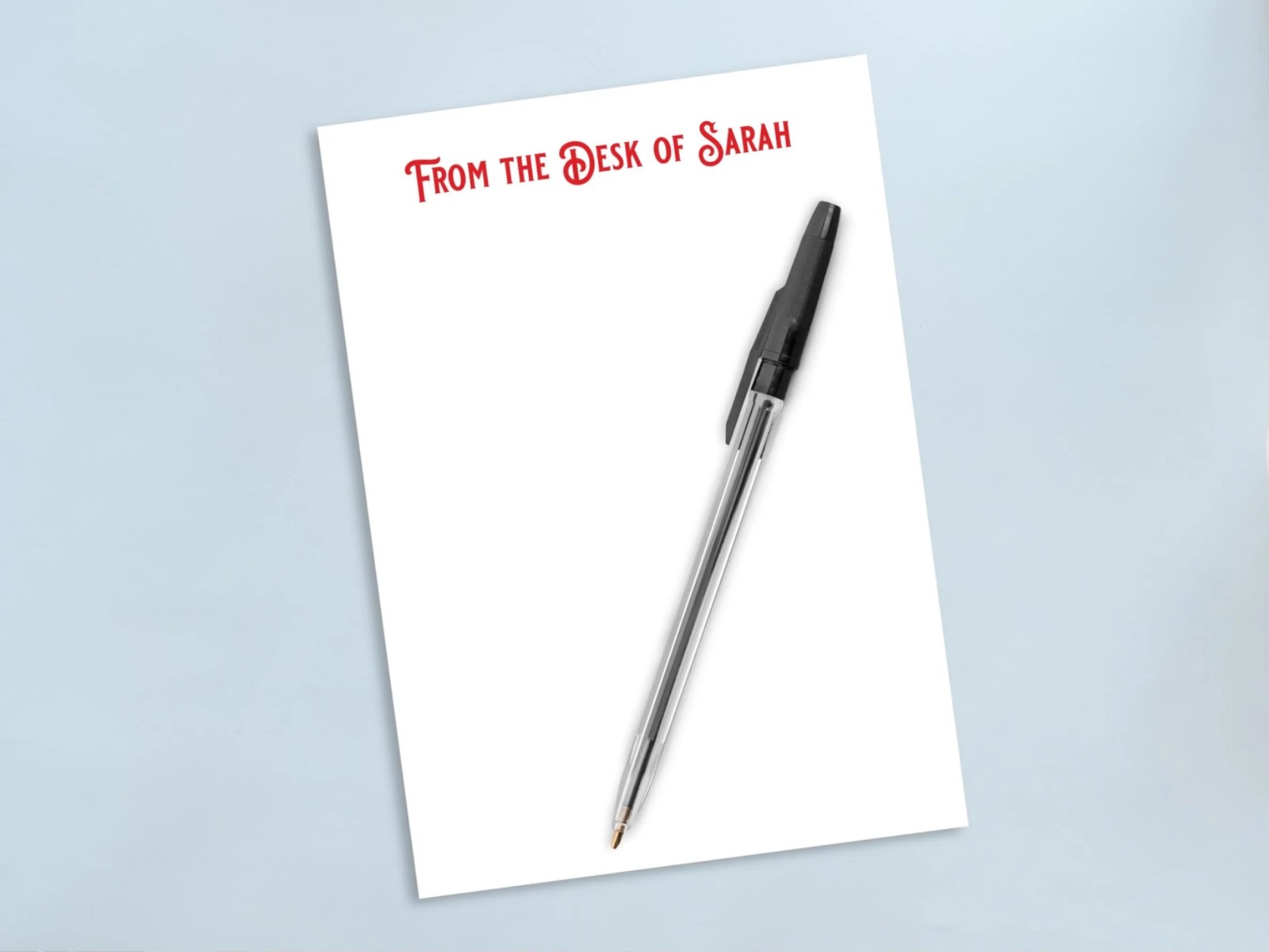 Personalized 5x7 Blank Notepad - Font and Color Options