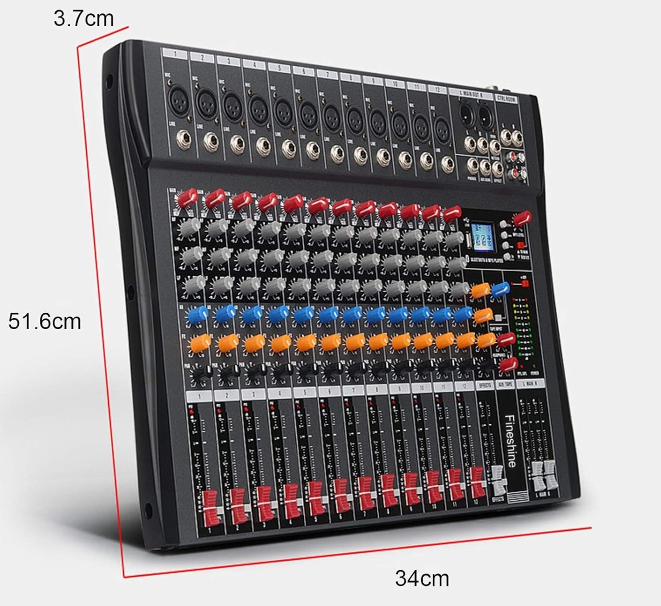 Fineshine 12-Channel Audio Mixer Professional Mixing Console Bluetooth CT-120S