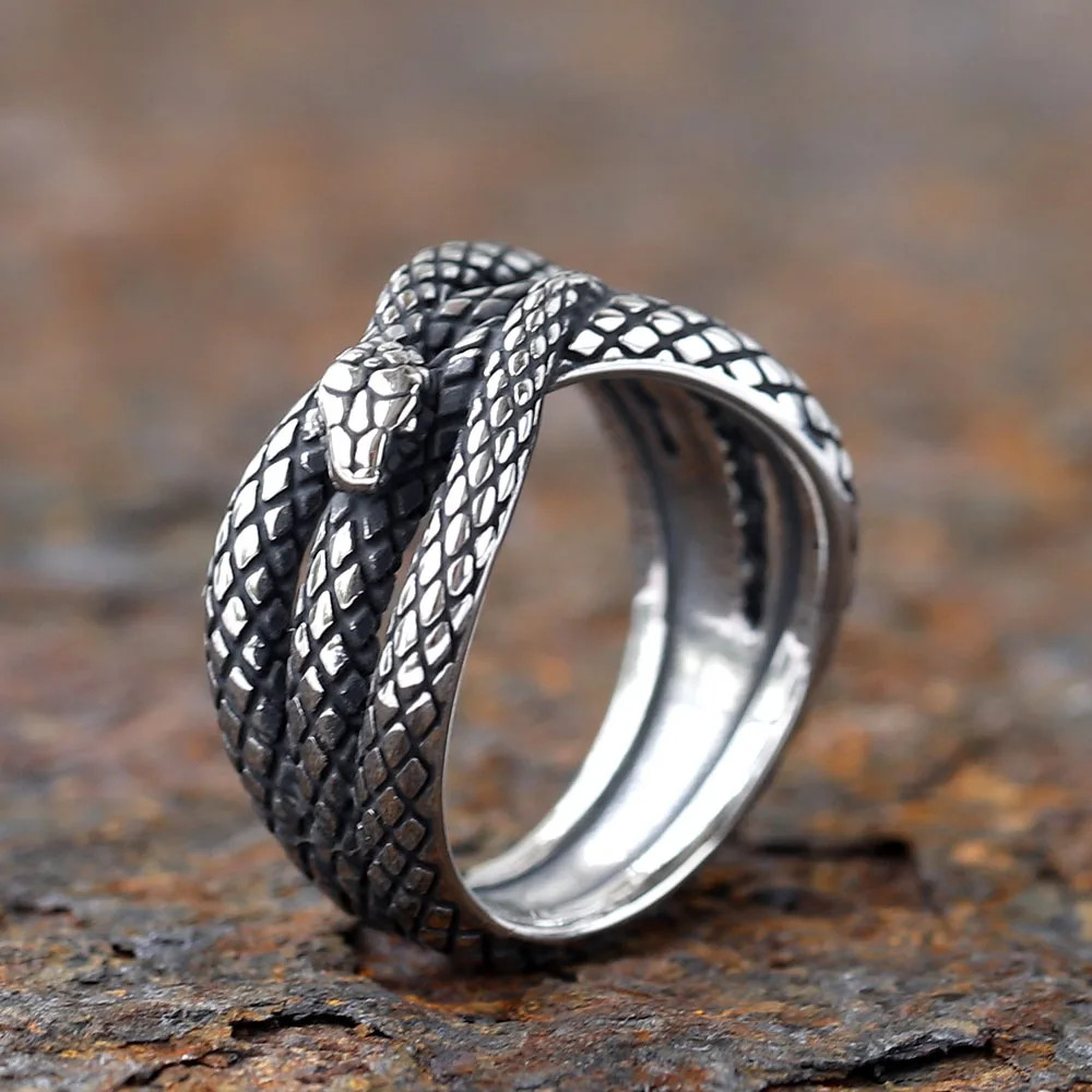 New 3D Snake Gothic Style 316 316L Stainless Steel Biker Ring FASHION Ring