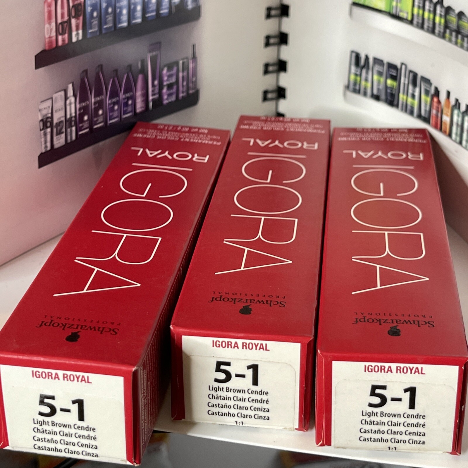 3 Schwarzkopf Igora Royal 5-1 Light Ash Brown Permanent Color Creme 2oz 60ml