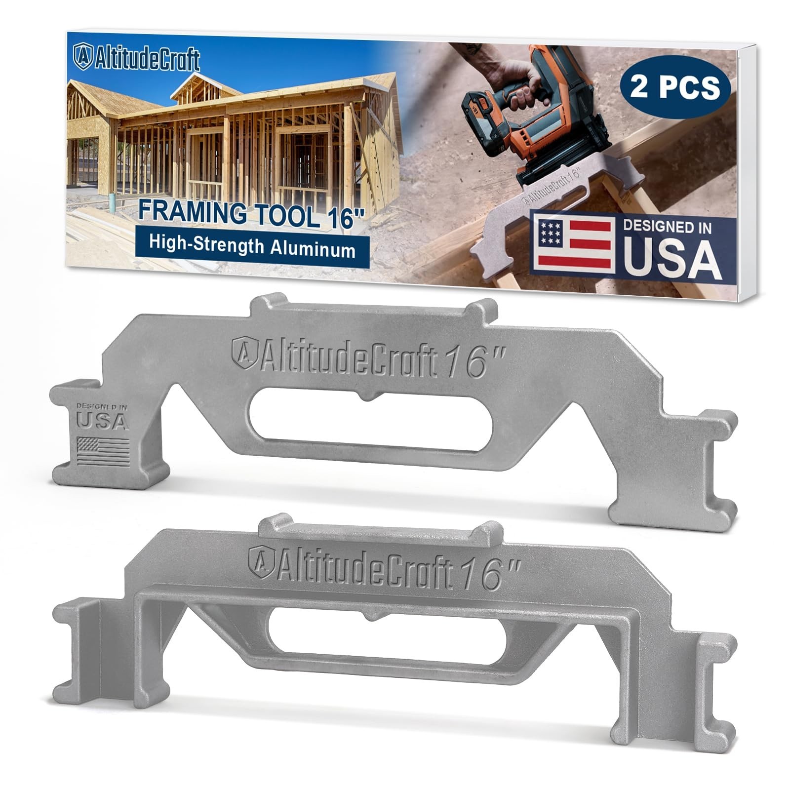 16" Framing Stud Layout Tool - Precision Wall Stud Jig for 16" On-Center Framing
