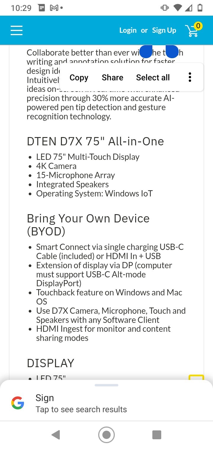 DTEN D7X 75" Windows new( needs module )