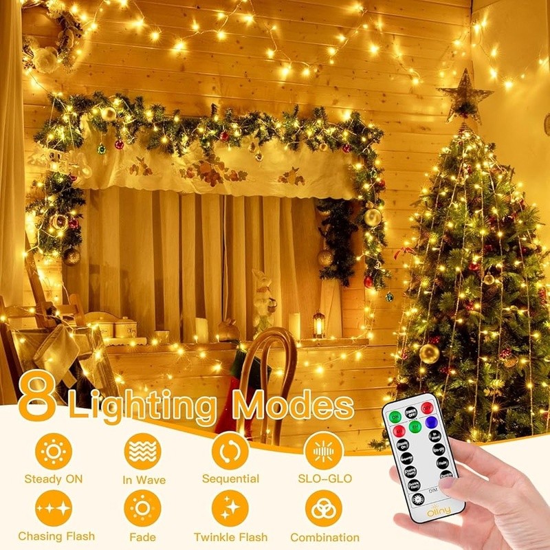 Outdoor LED String Lights 328ft Dimmable Waterproof Timer 8 Lighting Modes New