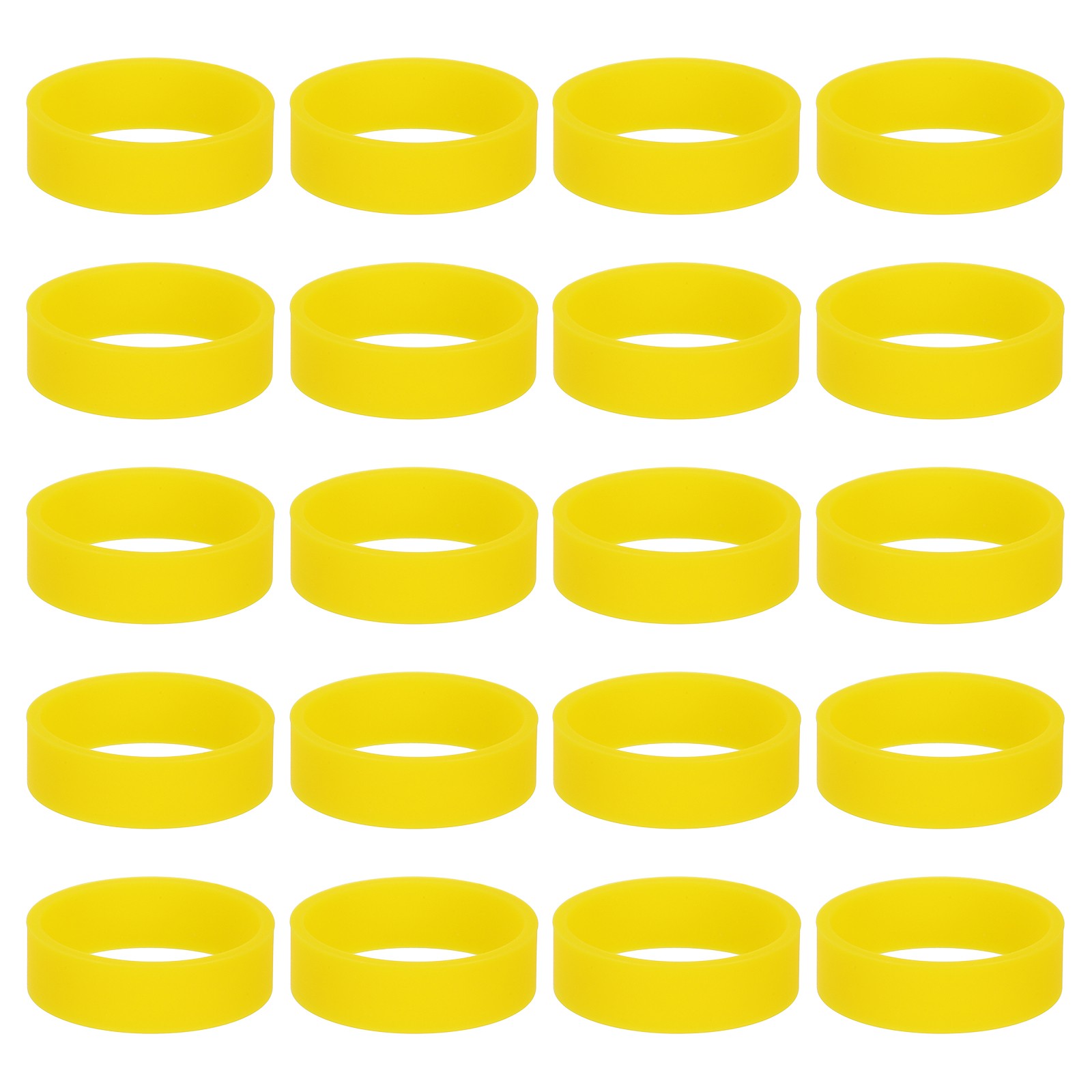 30Pcs Silicone Rubber Bands Non-slip 1.22 Inch for Art, Yellow