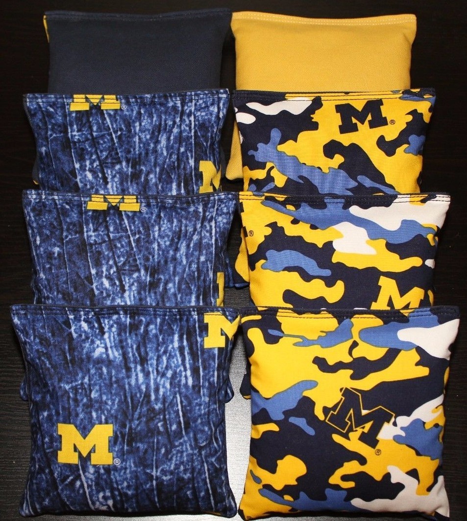 University of MICHIGAN WOLVERINES Camo 8 Cornhole Bean Bags ACA Regulation  NEW!