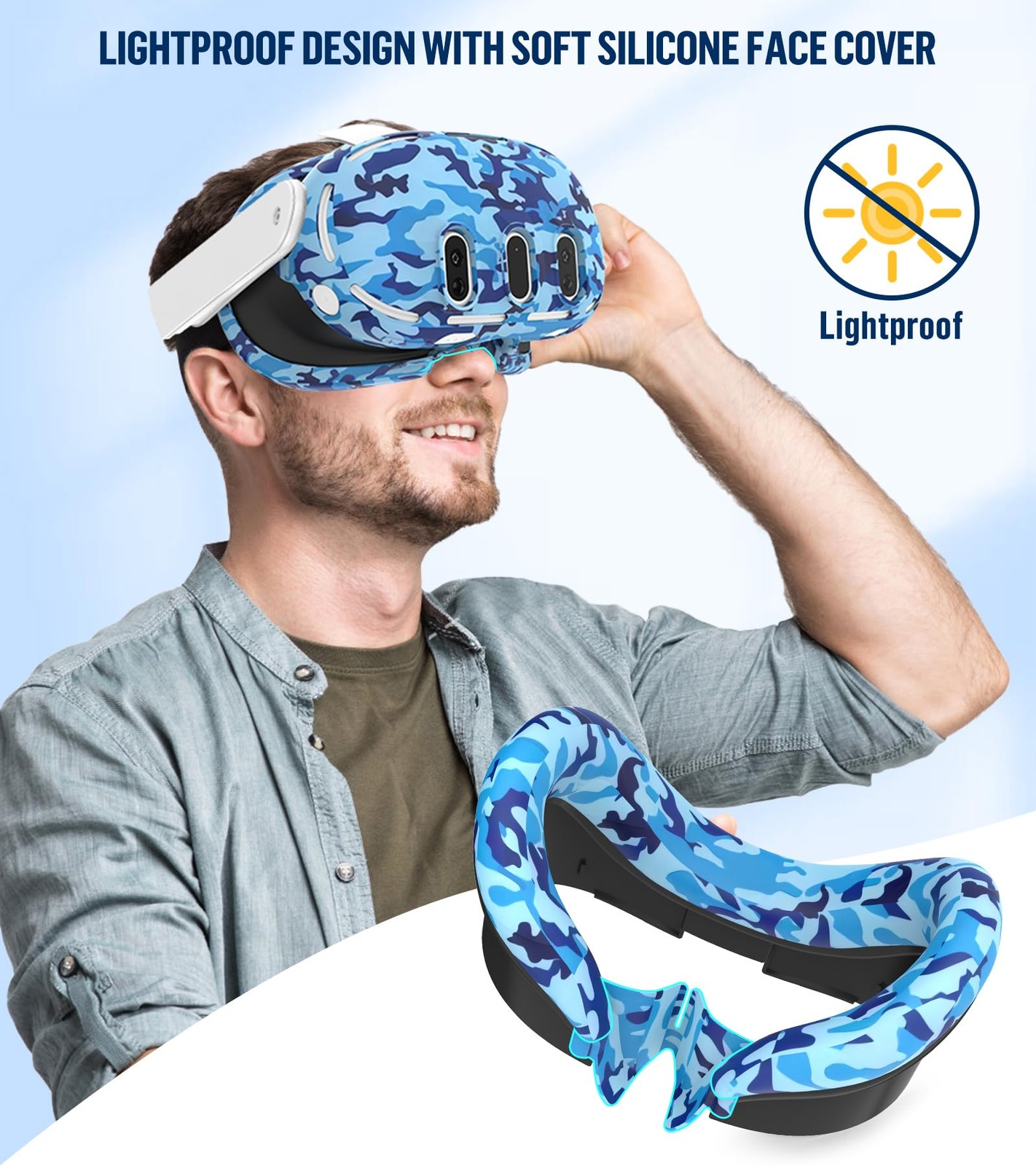 Silicone Cover Set Compatible with Meta/Oculus Quest 3 Accessories, Controlle...