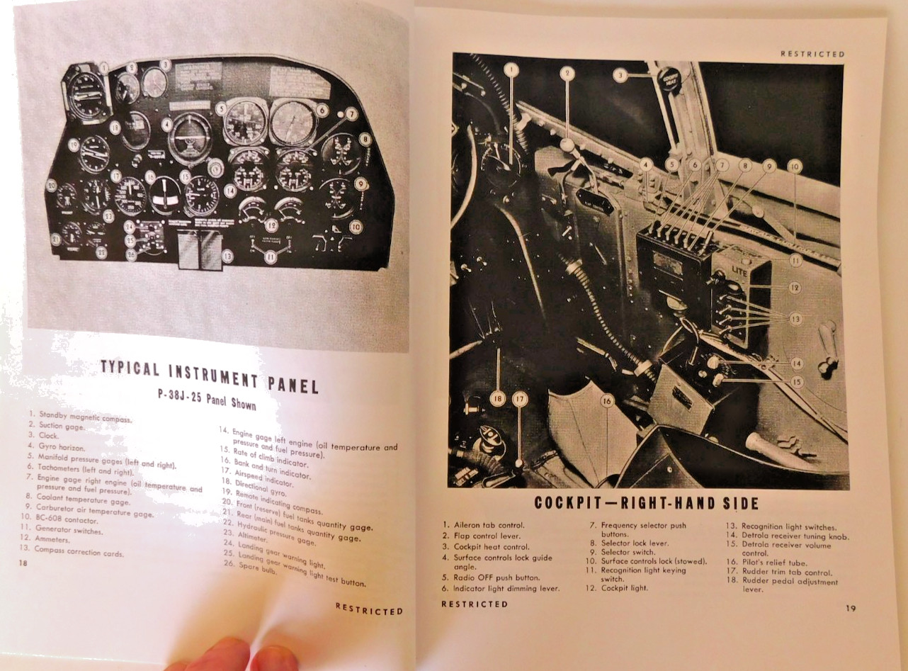 P-38 LIGHTING "PILOT TRAINING MANUAL FOR THE P-38 LIGHTING",