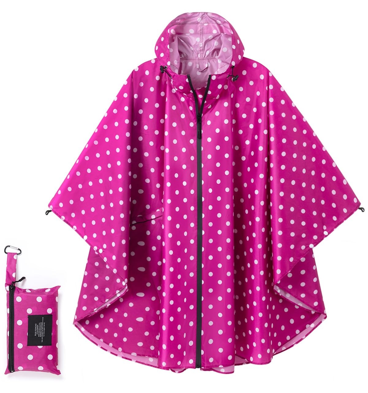 POWINSUN Fashion Hooded Rain Poncho Waterproof Raincoat Jacket with Pocket fo...