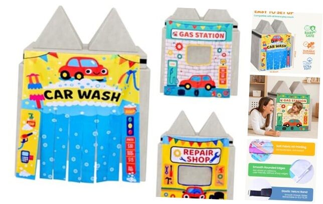 Kids Nugget Couch Play Panels - 3pc Modular Foam Sofa Panels - Play Car Service