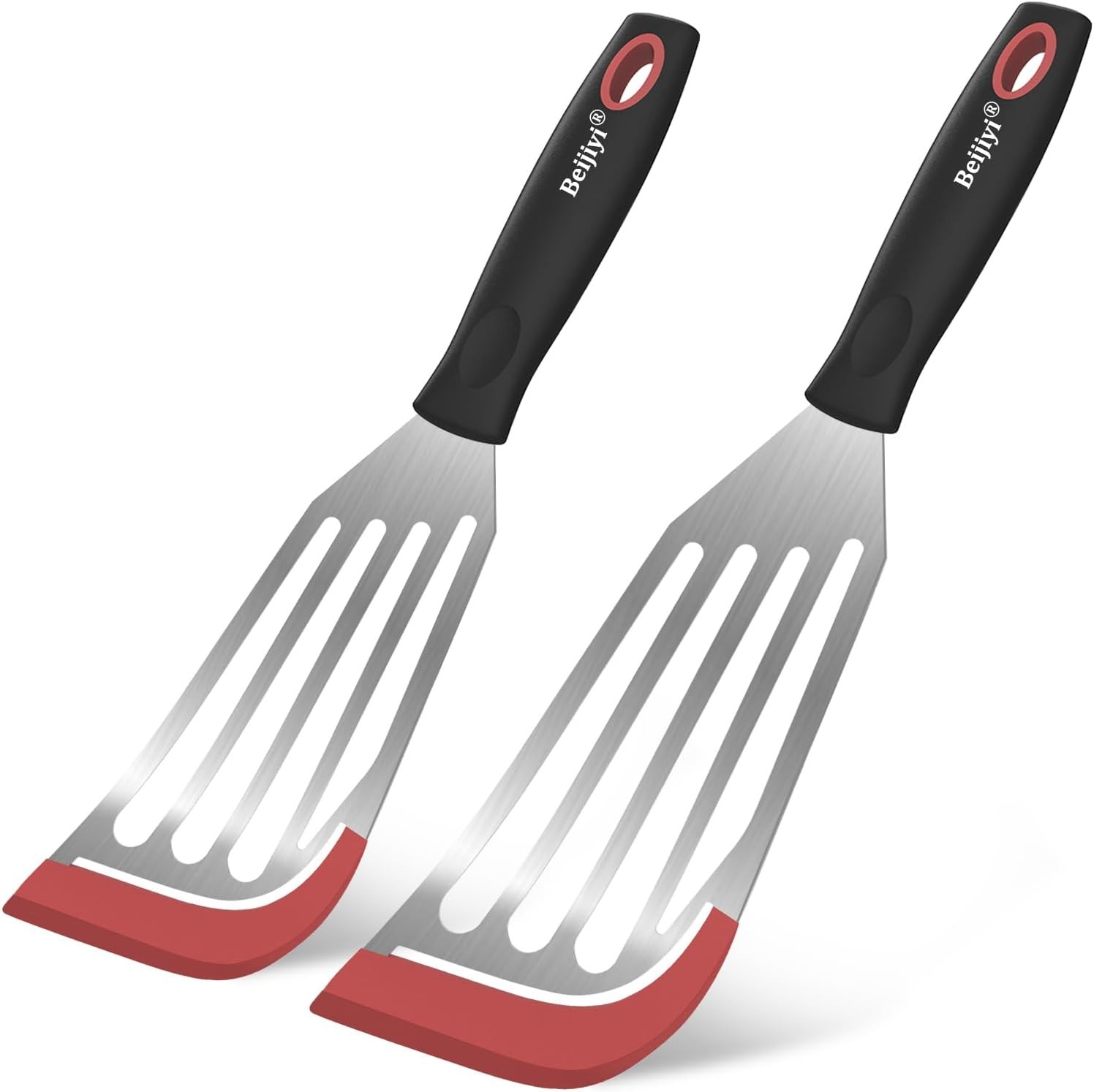 2-Piece Silicone Fish Spatula for Nonstick Cookware, Heat Resistant | BPA Free,
