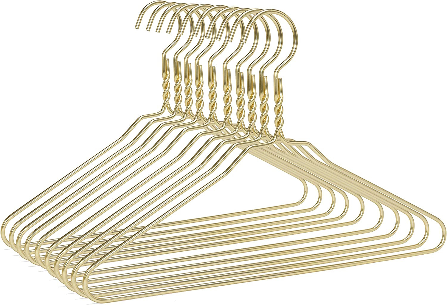Beautiful Gold Aluminum Metal Suit Hangers Heavy Duty Coat Hangers (10 Pack Gold