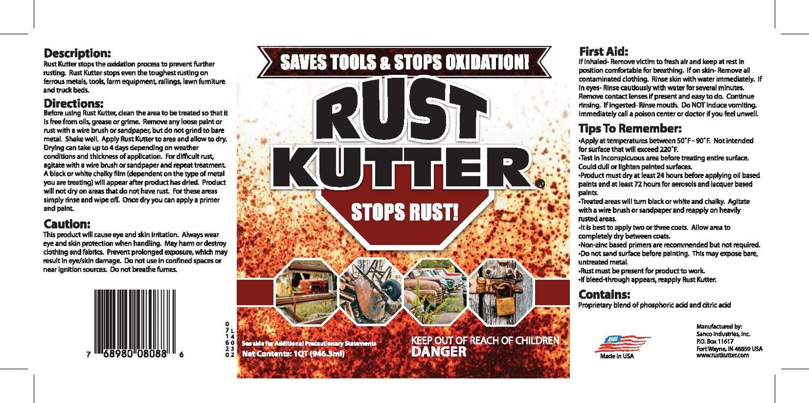 Rust Kutter - Stops and Converts Spots to 32 Fl Oz (Pack of 1)