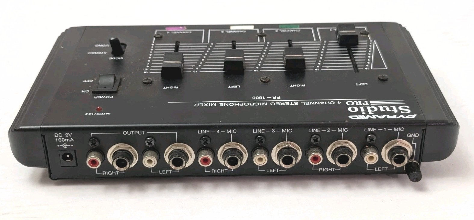 Pyramid Studio Pro 4 Channel Stereo Microphone Mixer Model PR-1800
