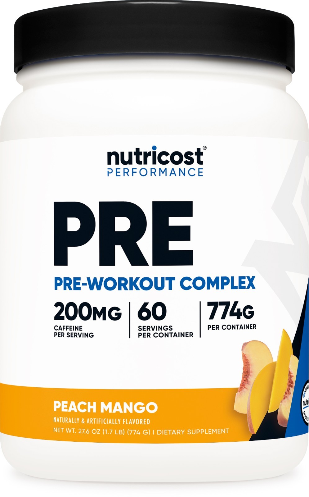 Nutricost Pre-Workout Complex Powder (Peach Mango) 60 Serivings