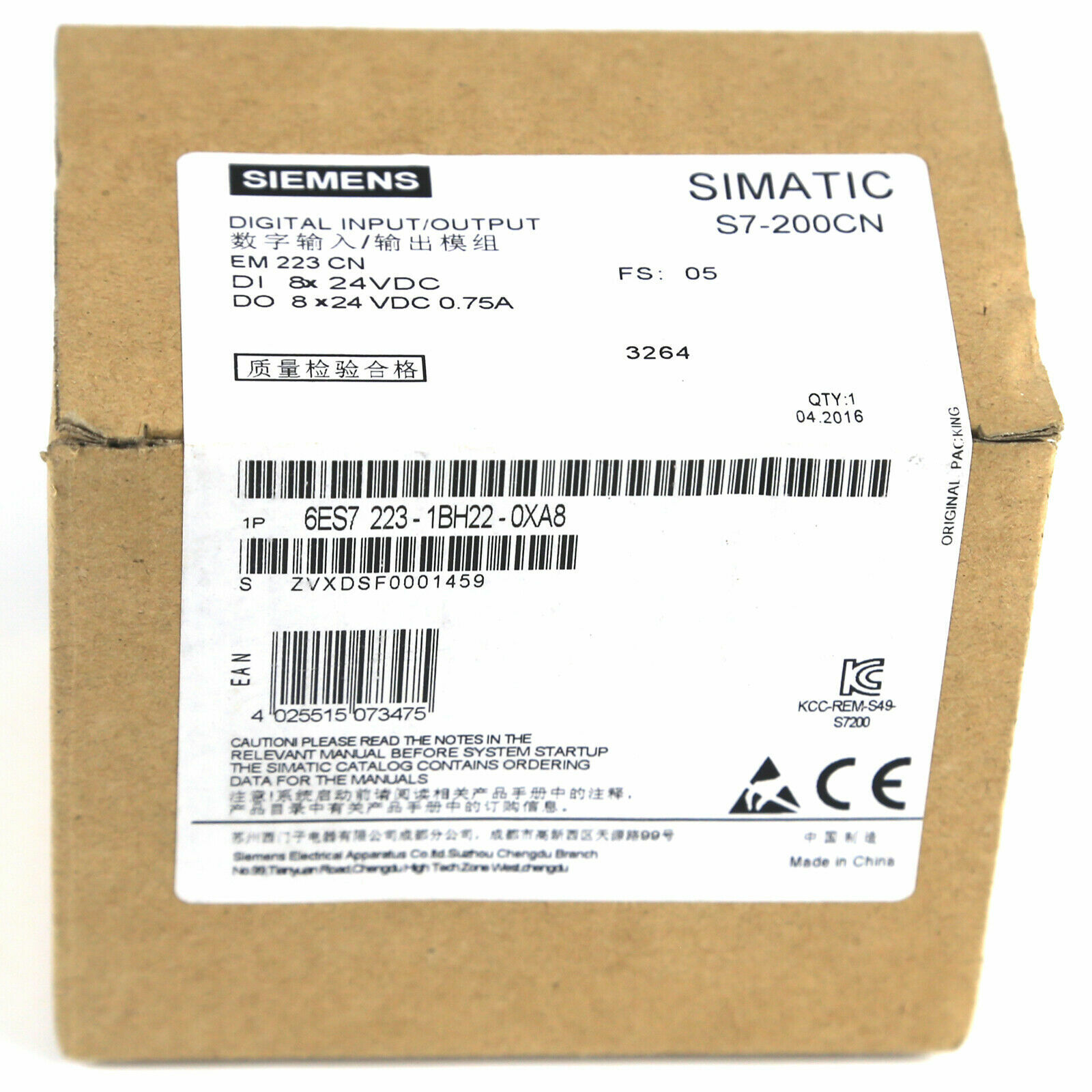 NEW SIEMENS 6ES7223-1BH22-0XA8 PLC SIMATIC S7-200 Digital I/O Module