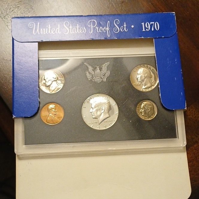 1970 San Francisco Proof Set S Original Box/Holder $1 0.9 Fine Copper