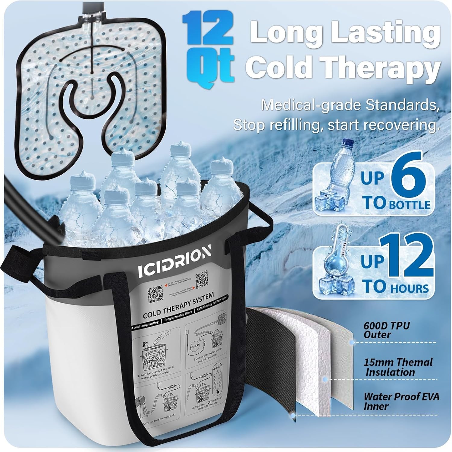Quiet & Efficient Cryotherapy for Knee Surgery - Ergonomic Ice Therapy OPN BX