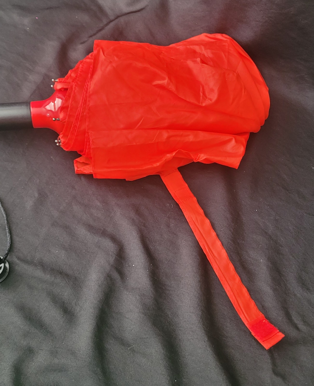 Red With White Peacock Feather Umbrella With Easy Release Handle