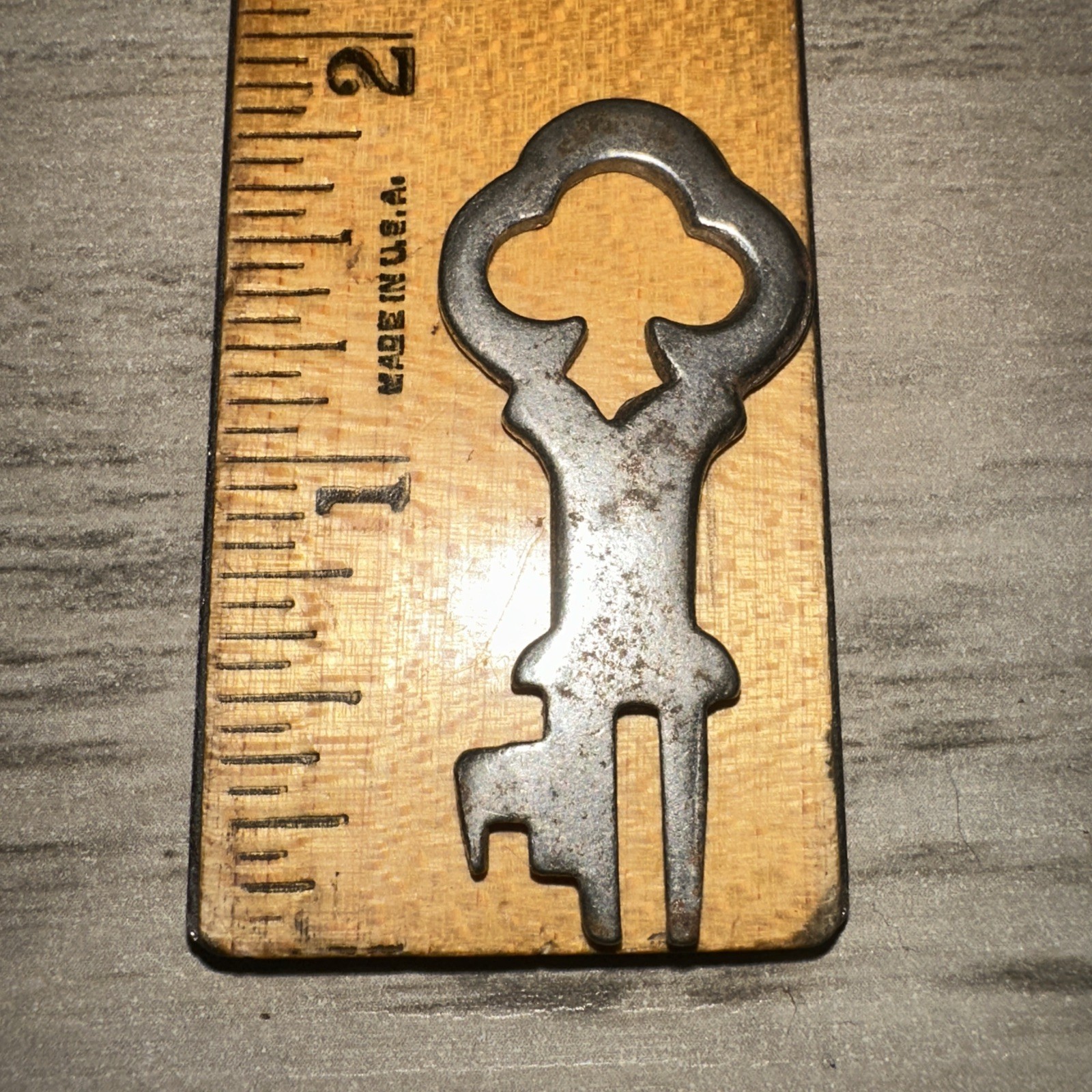 Antique Skeleton Key, Unique Tip Flat Key #1