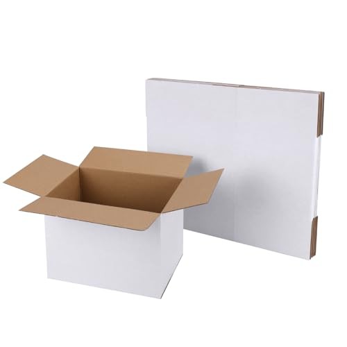 8x6x6 Shipping Boxes Set of 6 Corrugated Cardboard 8x6x6 Shipping Box White