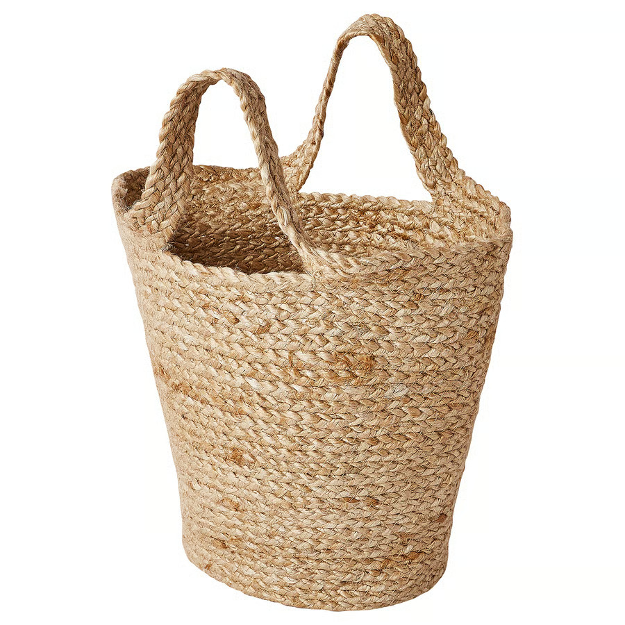 IKEA TOLKNING Hanging Basket Jute Natural Decorative Storage 705.126.48-NEW
