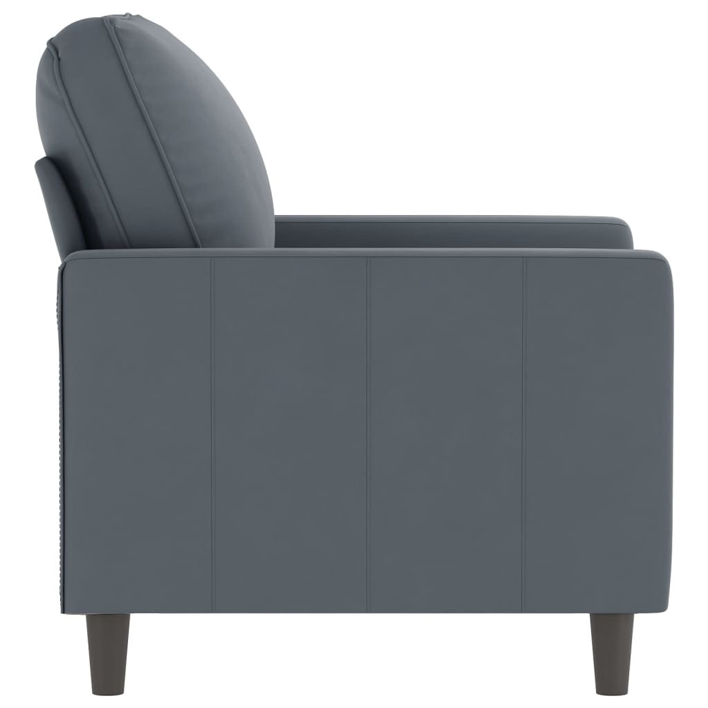 Sofa Chair Dark Grey Velvet (100% polyester), metal, foam Single