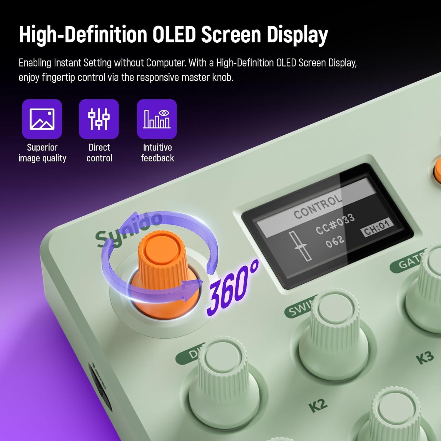 Synido MIDI Pad Controller, Rechargeable Beat Maker Machine with 16 RGB Beat Pad