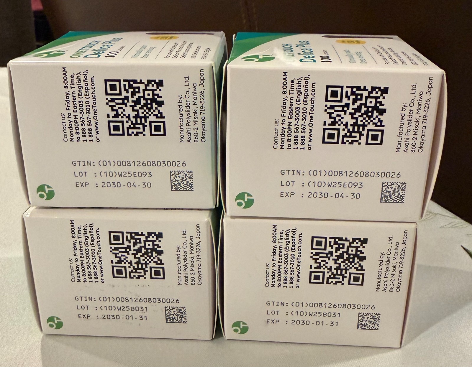 100 OneTouch Lancets Delica Plus Extra Fine 30/33 Gauge 19 Boxes