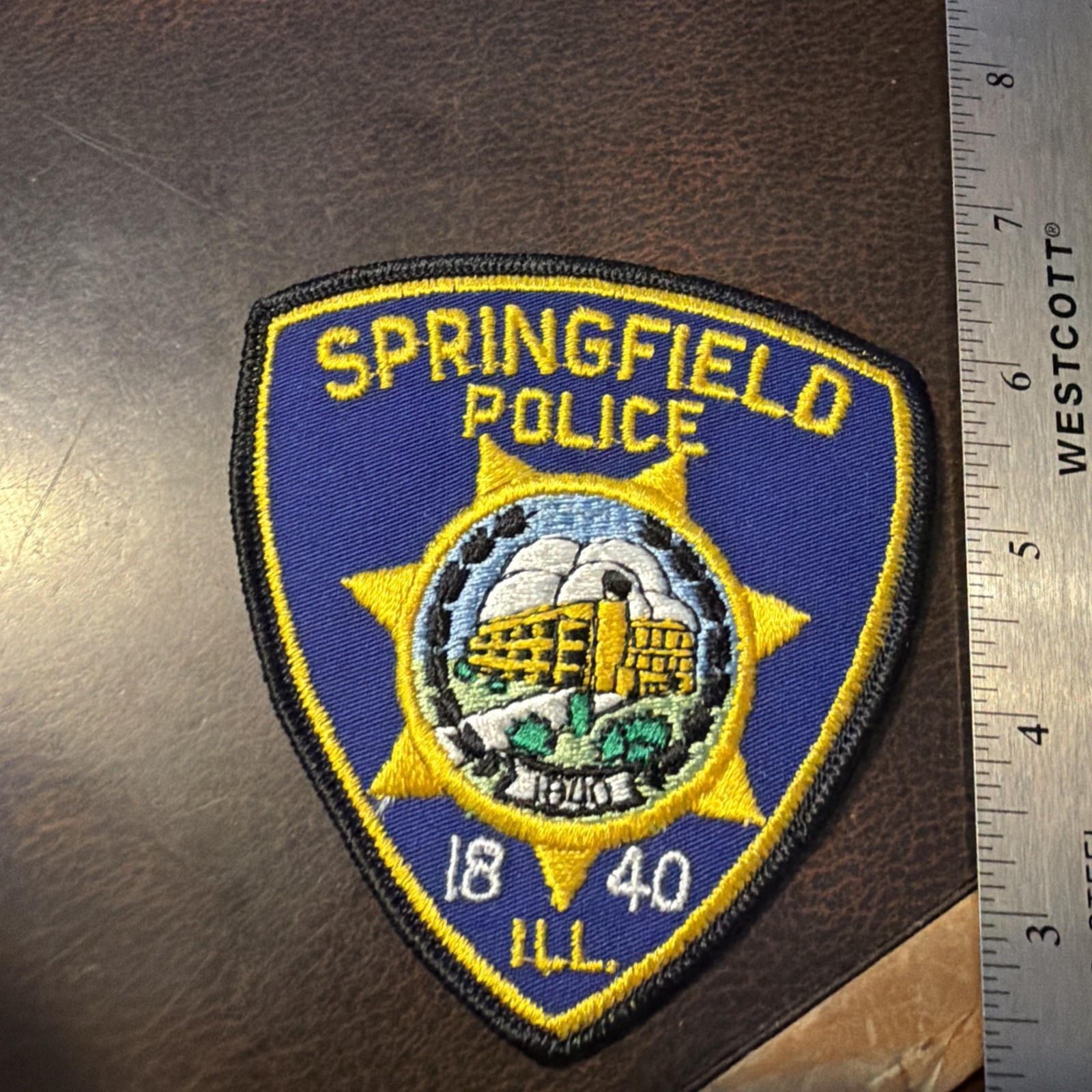 Vintage Obsolete Police Department Patch Springfield Illinois