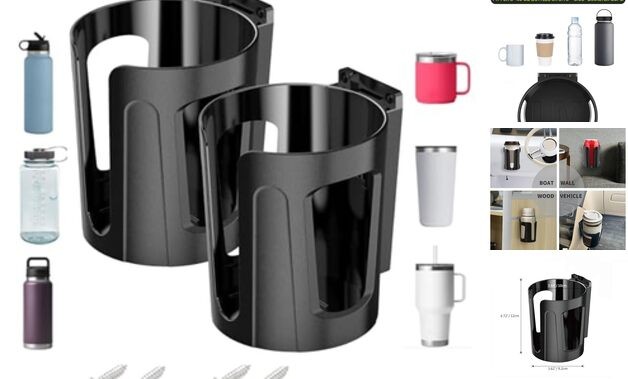 2PCS Large Cup Holder, Universal Drink Holder for Almost Any Size Bottle, 2 PCS