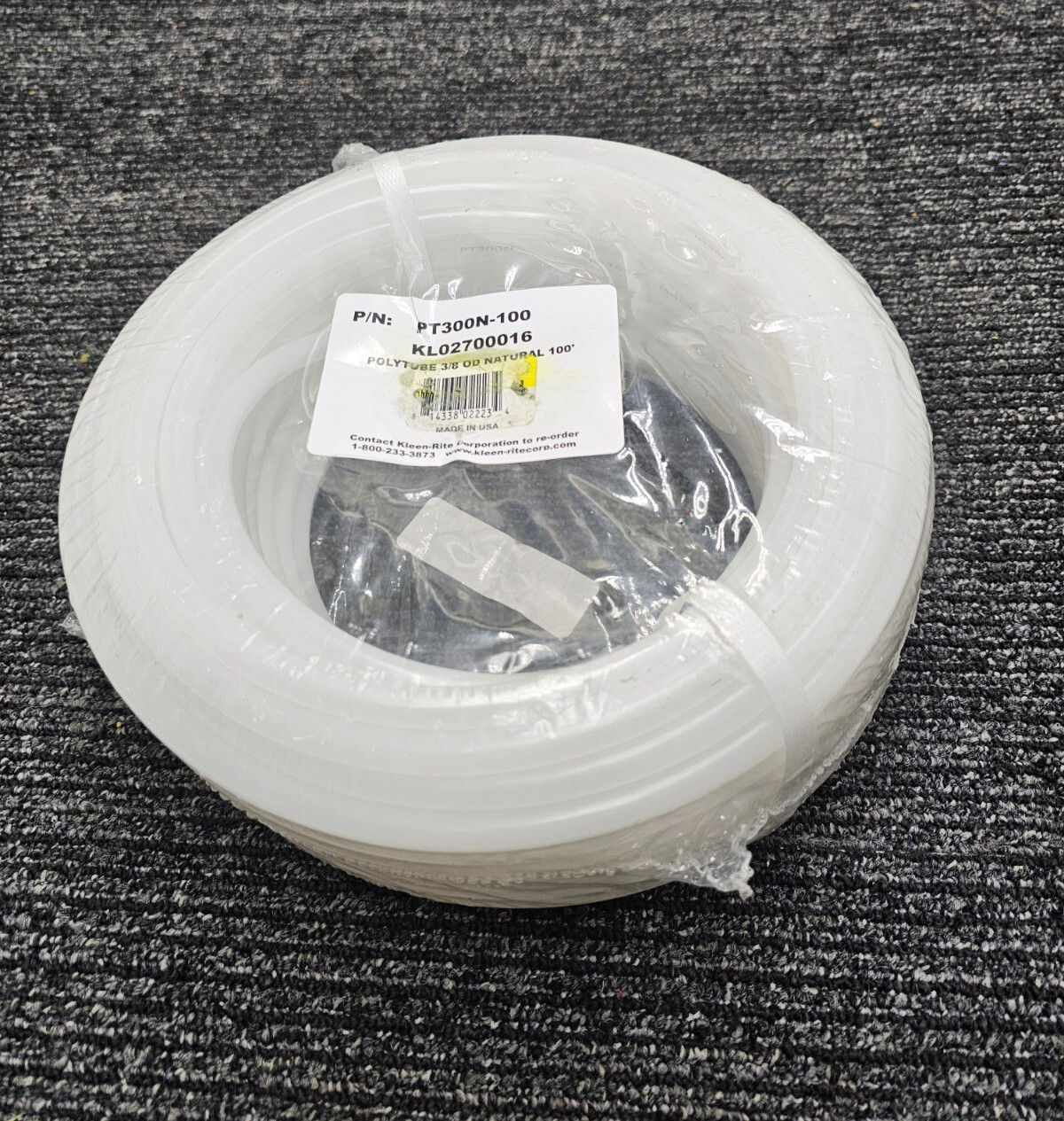 KLEEN-RITE PT300N-100 KL02700016: POLYTUBE 3/8" OD NATURAL 100 ft.