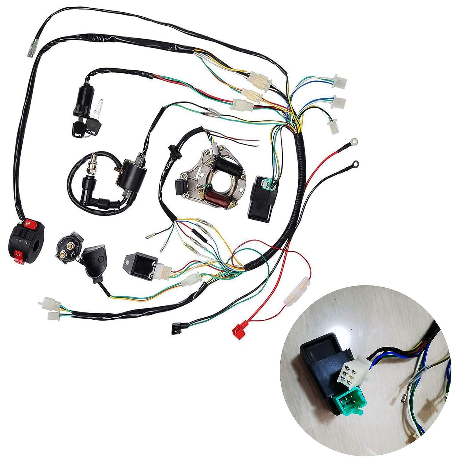 Wire Harness Wiring CDI Assembly for 50/70/90/110cc/125cc ATV Quad Coolster GO