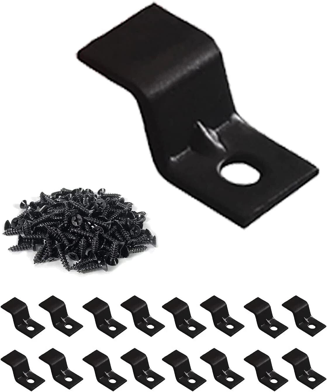 Table Top Fasteners, Z Clips for Table Tops 20 Packs (Black)