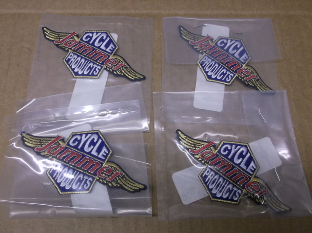Lot of Four 4-1/4" Wide "Jammer Cycle Products" Sew On Patches - NEW!!!