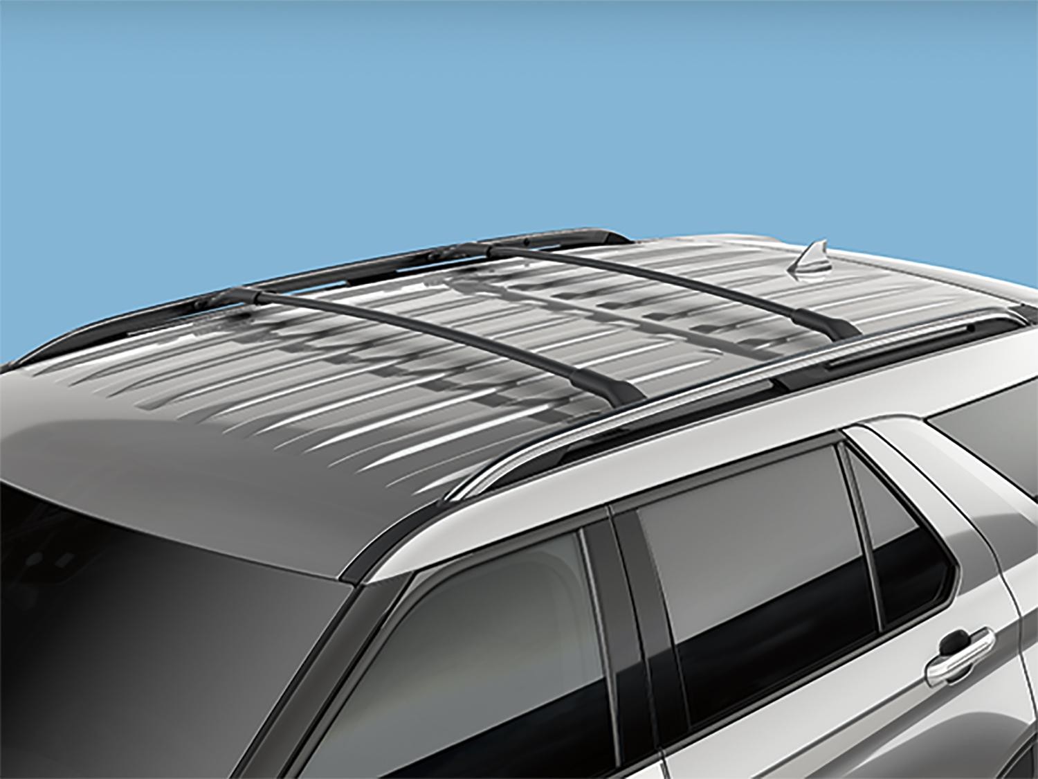 Ford Explorer® 2020-2026 Black Clamp on Roof Luggage Rack Cross Bars Set 2pc