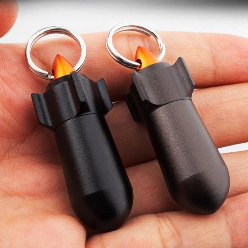 EDC Aluminium Alloy Keychain Waterproof Pill Capsule Case Box Outdoor Portable
