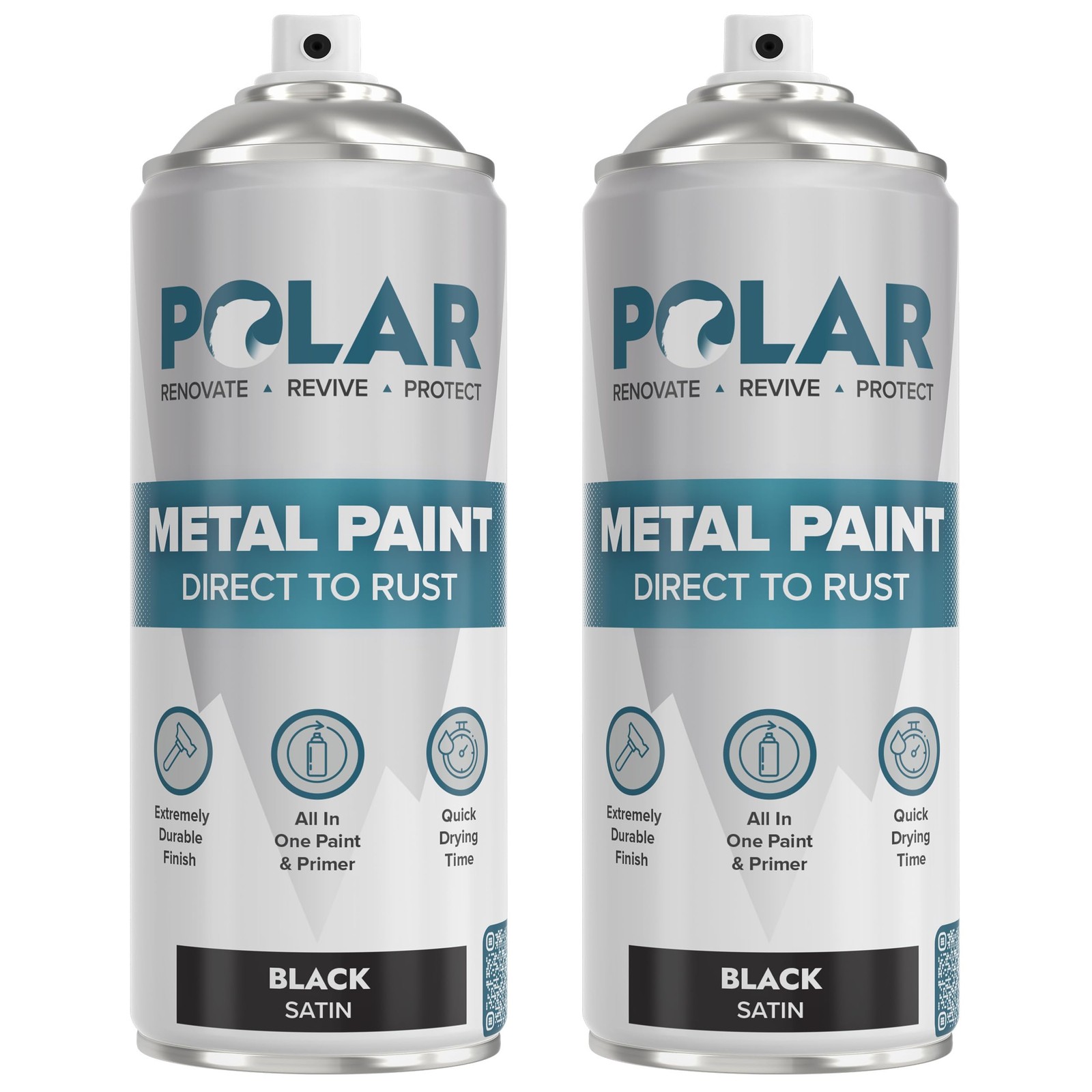 Satin Black Direct to Rust Spray Paint - 2 x 13.5fl oz - Protect and Stop Cor...