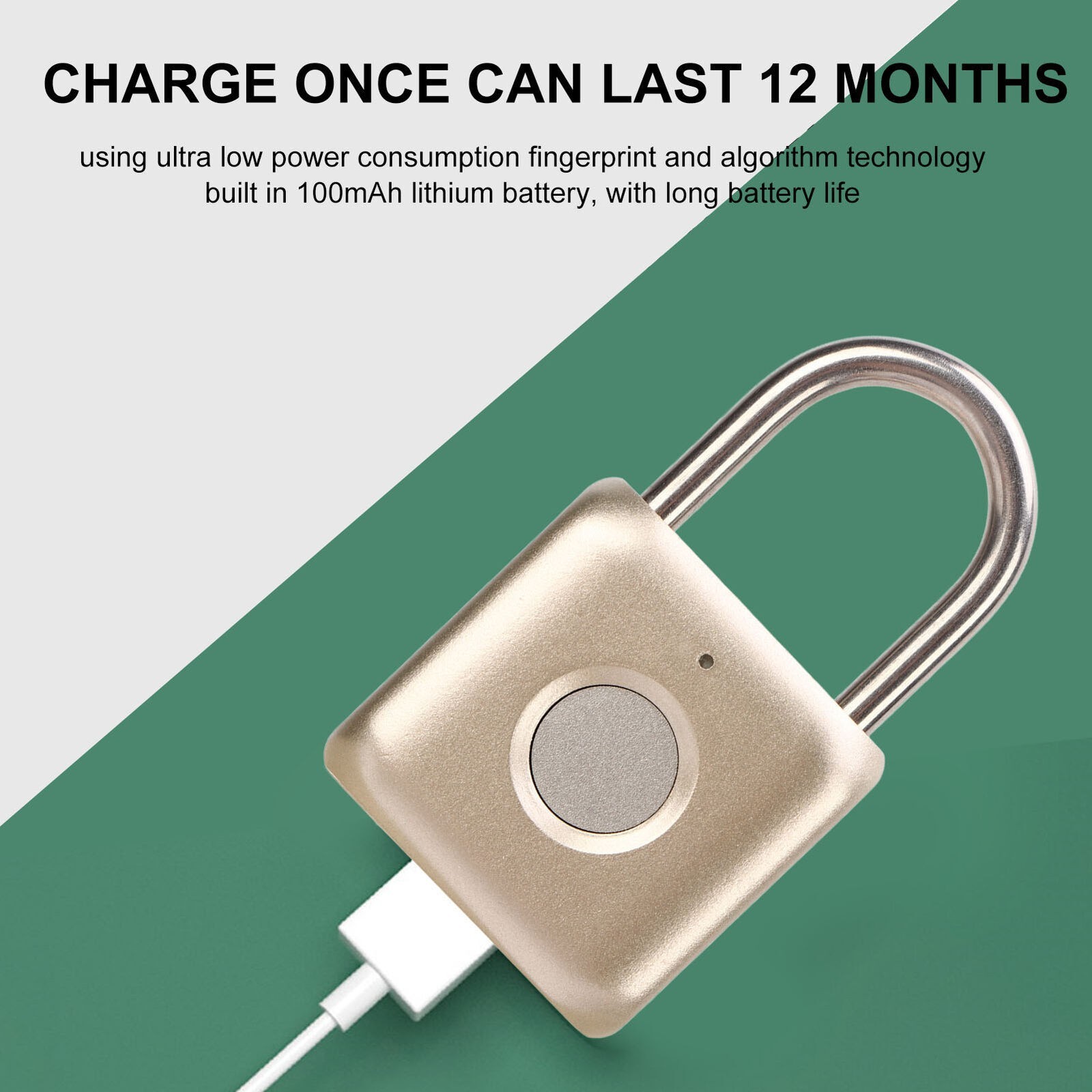 Fingerprint Padlock IPX2 Waterproof Smart Keyless Biometric Thumbprint Lock